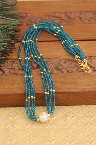 Designer gold plated beads necklace