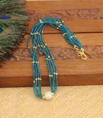 Designer gold plated beads necklace