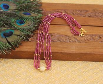 Designer gold plated beads necklace 1