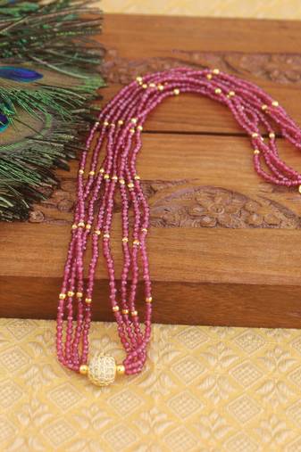 Designer gold plated beads necklace