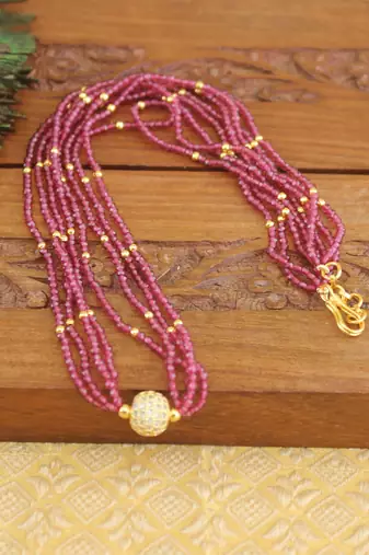 Designer gold plated beads necklace