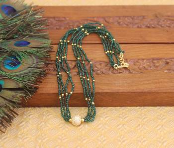 Designer gold plated beads necklace 1