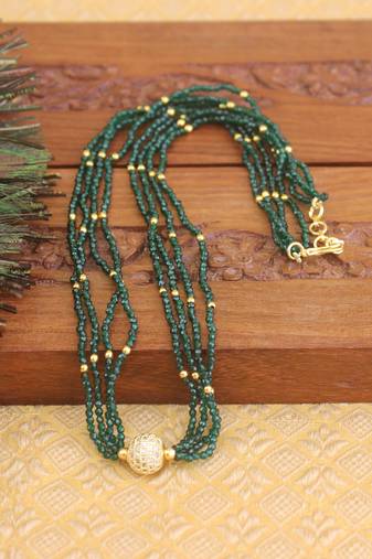 Designer gold plated beads necklace