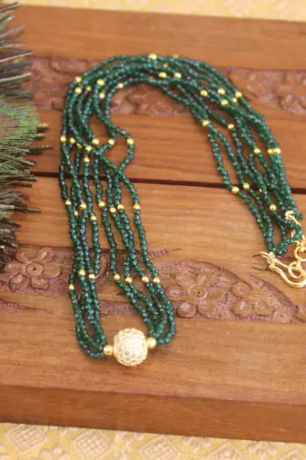 Designer gold plated beads necklace