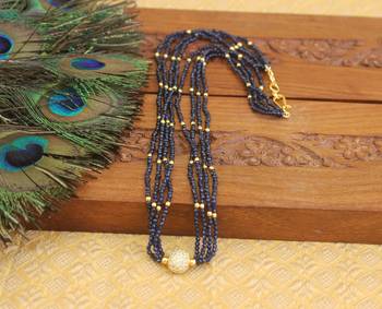 Designer gold plated beads necklace 1