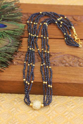 Designer gold plated beads necklace