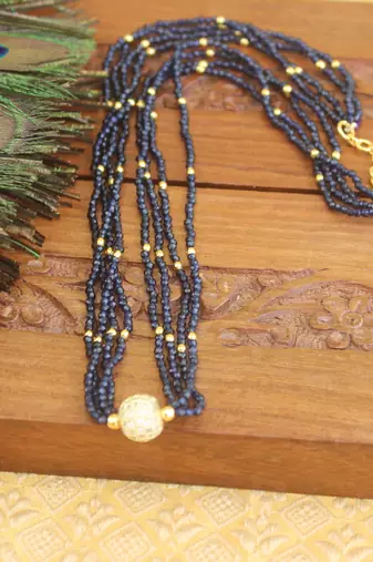 Designer gold plated beads necklace