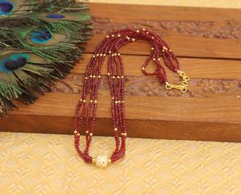 Designer gold plated beads necklace 1