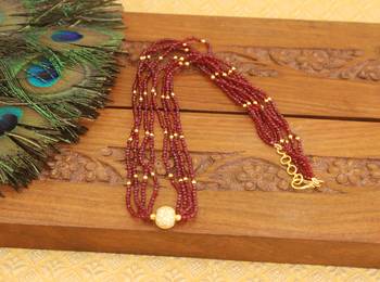 Designer gold plated beads necklace 2