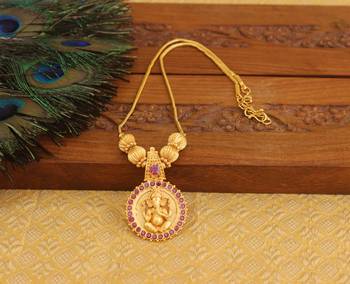 Kerala style gold plated ganesha necklace 1