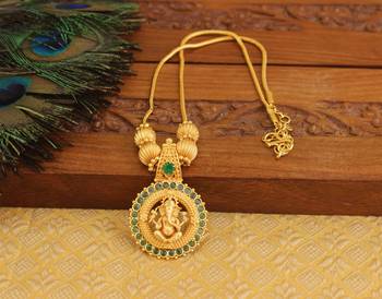 Kerala style gold plated ganesha necklace 1