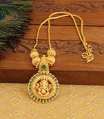 Kerala style gold plated ganesha necklace