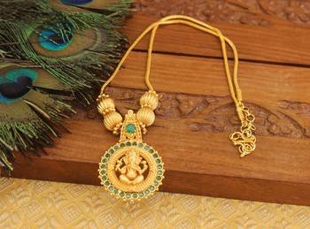 Kerala style gold plated ganesha necklace 2