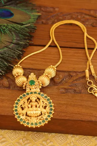 Kerala style gold plated temple necklace