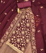 Manvaa women'saroon unstitched embroidered georgette dressaterial 