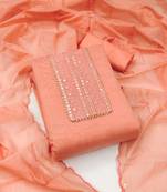 Manvaa women's peach embroideredodal cotton dressaterial