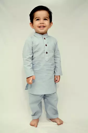 White cotton print floral bud eli bundi kurta set