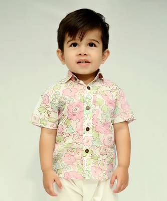 Pink cotton printed shirt 1