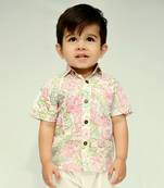 Pink cotton printed shirt