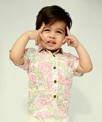 Pink cotton printed shirt 2