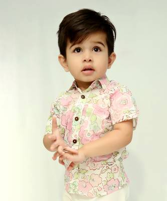 Pink cotton printed shirt 4