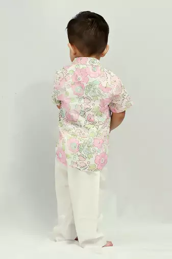 Pink cotton printed shirt
