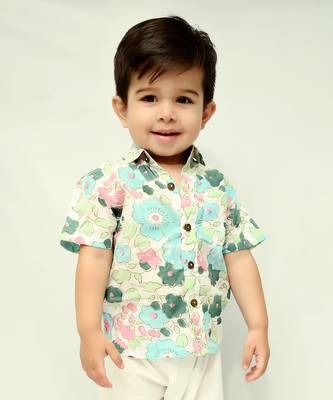 Blue cotton printed shirt 1