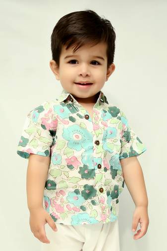 Blue cotton printed shirt