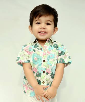 Blue cotton printed shirt 3