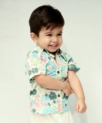 Blue cotton printed shirt 4