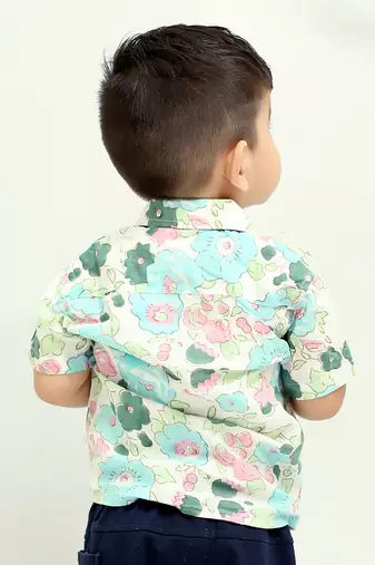Blue cotton printed shirt