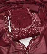 Manvaa women'saroon unstitched sequence georgette dressaterial 