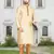 Fawn art silk solid kurta churidar for men's indian traditional ethnic wear