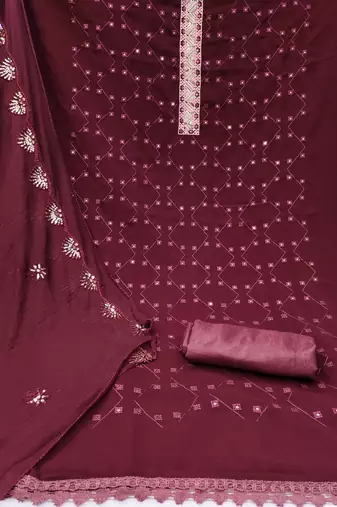 Manvaa women'saroon sequence georgette dressaterial