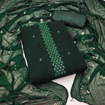 Manvaa women's green sequence georgette dressaterial 1