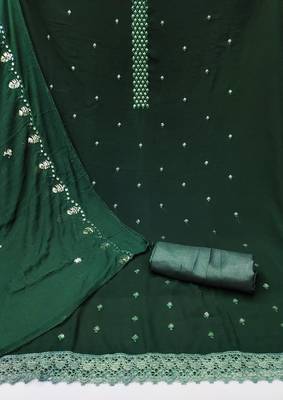 Manvaa women's green sequence georgette dressaterial 2