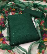 Manvaa women's green unstitched sequence gadwal cotton dressaterial (rnx706grn)