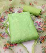 Manvaa women's light green unstitched sequence gadwal cotton dressaterial 