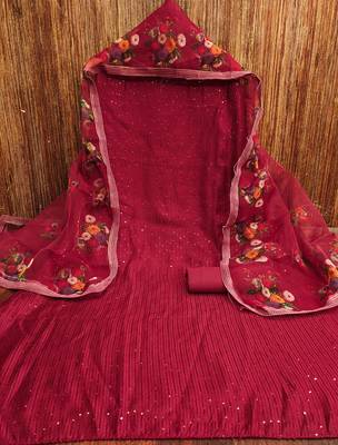 Manvaa women'saroon sequence gadwal cotton dressaterial 3