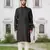 Black art silk solid kurta pyjamas for men's indian traditional ethnic wear