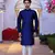 Blue art silk solid kurta pyjamas for men's indian traditional ethnic wear