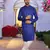 Purple cotton silk solid kurta churidar for men's indian traditional ethnic wear