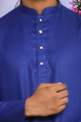 Purple cotton silk solid kurta churidar for men's indian traditional ethnic wear 4