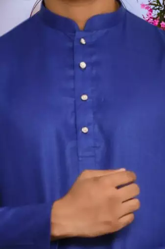 Purple cotton silk solid kurta churidar for men's indian traditional ethnic wear