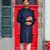 Navy blue art silk solid kurta churidar for men's indian traditional ethnic wear