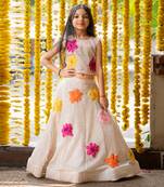 Silver sequin embroidered floral lehenga set