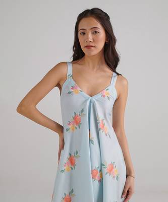 Blue printed rayon jumpsuit 2