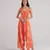 Orange printed rayon jumpsuit