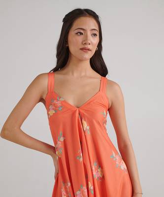 Orange printed rayon jumpsuit 2