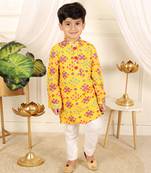 Yellow patola printed kurta set